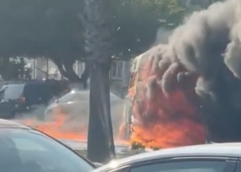 Minibüs Çayır Çayır Yandı