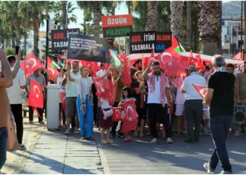Bodrum’da Gazze’ye Destek Mitingi düzenlendi