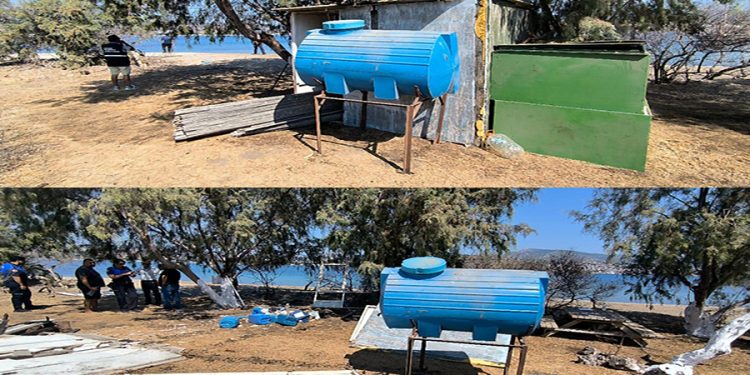 Turistik adadaki gecekonduyu kaymakamlık kaldırdı