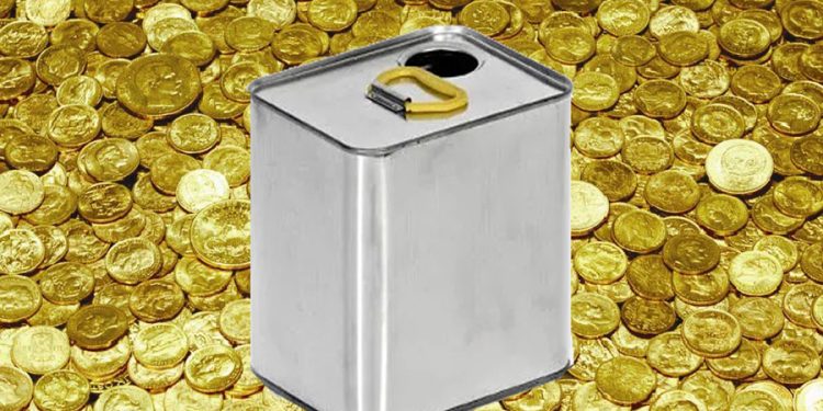 Gümrük’te yapılan kontrolde zeytinyağı tenekesinden 4 kilo altın çıktı