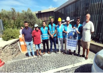 Maden işçileri Bodrum’da beş yıldızlı otelin önünde 3 günlük eyleme başladı
