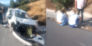 Bu arabadan burunları bile kanamadan çıktılar