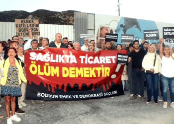 Bodrum’da yüzlerce kişiden REYAP protestosu “Sağlıkta Ticaret Ölüm demektir”
