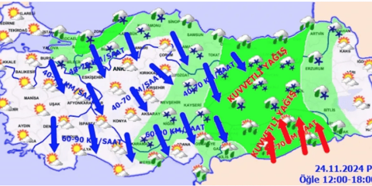 Meteoroloji’den 49 il için sağanak ve kar yağışı uyarısı