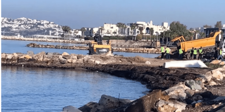 Turgutreis Halk Plajı’nda liman inşaatı başladı, Bodrumlular ayaklandı