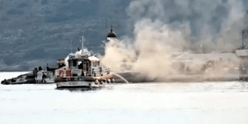 Milta Marina’da motor yat yandı