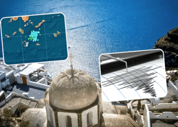 Santorini depreminde skandal