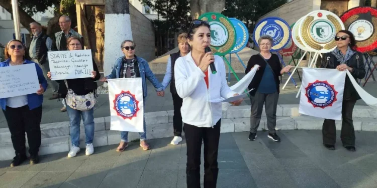 Bodrumlu kadınlardan Suriye’de kadınların yaşadığı zulüme sert tepki