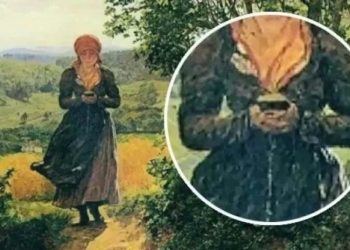 165 yıllık tabloda “akıllı telefon” detayı… Gören dönüp dönüp bakıyor; imkansız!