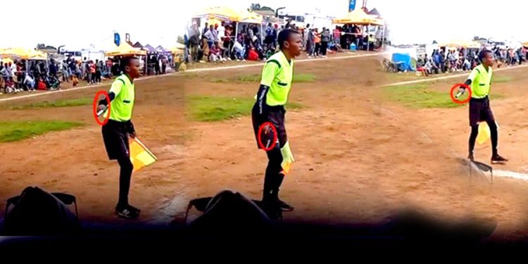 Futbol sahalarında skandal! Eline silahla görev yaptı