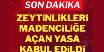 Son Dakika: Zeytinlikleri madenciliğe açan kanun kabul edildi