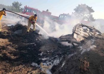 Torba’da ormanın içindeki tekne yandı faciadan dönüldü