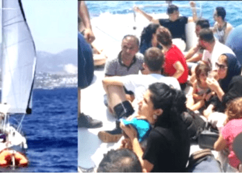 Torba açıklarından İtalya yolundaki yelkenli teknede göçmenleri İHA tespit etti