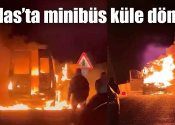 Milas’ta minibüs küle döndü