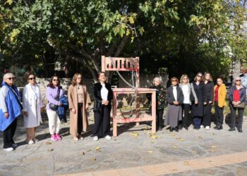 Muğla’da zincirli boş sandalyelerle kadına şiddete dikkat çekildi