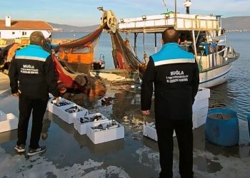 Yasak ağ ile avlanan balıklara el konuldu