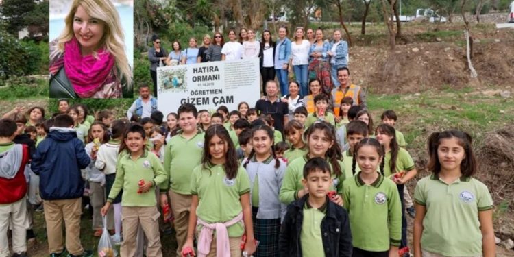 Öğrencileri Gizem öğretmeni unutmadı, anısına 150 fidan diktiler