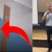Paspas yapılan alanı kirletmemek için ayakkabılarını çıkarttı