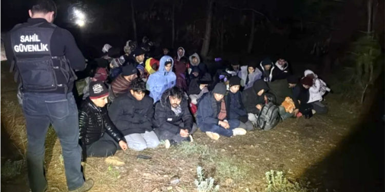 Beklenen tekne gelmeyince 58 göçmen ormanda yakalandı