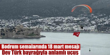 Bodrum semalarında 18 mart mesajı