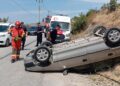 Bağla Yolunda Takla Atan Araç Hurdaya Döndü