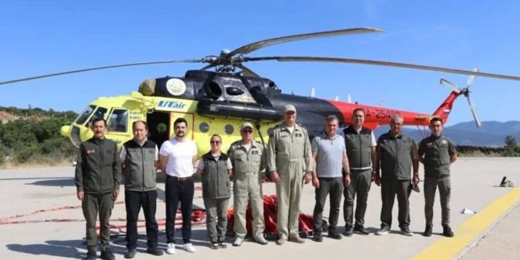 Yatağan’daki Yangın Söndürme Helikopteri Göreve Hazır