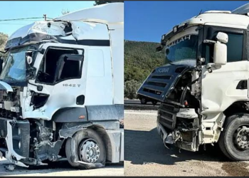 TIR’ların çarpıştığı kazada 2 yaralı