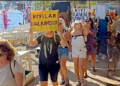 Gümüşlük sahilinde “Kıyılar Halkındır” eylemi yaptılar