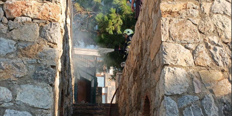 Alevler bir anda bahçeyi sardı