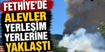 Fethiye’de orman yangını yerleşim yerlerine yaklaşıyor