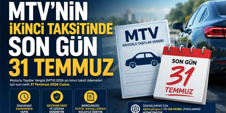 MTV ve Gelir Vergisi 2. Taksit Ödemelerinde Bugün Son Gün
