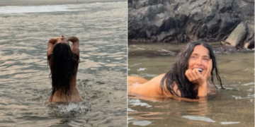 BODRUM TUTKUNU SALMA HAYEK 60 YAŞINI ÇIPLAK YÜZEREK KUTLADI