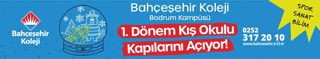 Bahçeşehir Koleji Bodrum Kampüsü kış okulu duyuru afişi.