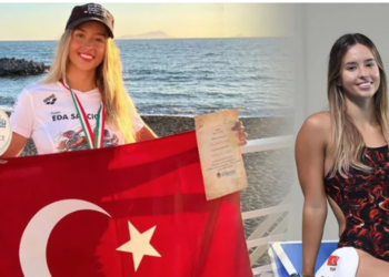Milli yüzücü Eda Savcıgil, Catalina Kanalı’nı çifte rekor kırarak yüzmeyi başardı