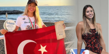 Milli yüzücü Eda Savcıgil, Catalina Kanalı’nı çifte rekor kırarak yüzmeyi başardı