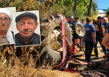 Traktör devrildi iki kişi yaşamını yitirdi