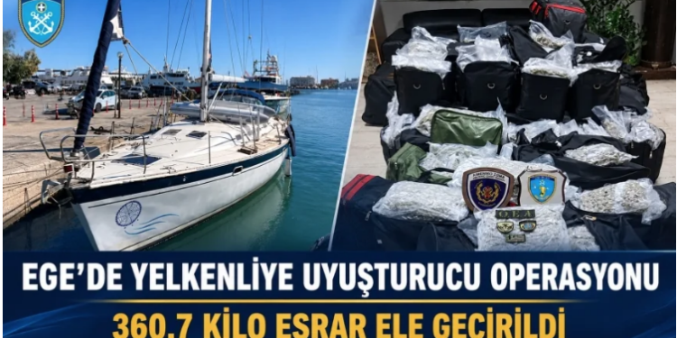 EGE’DE SAHİL GÜVENLİKTEN YELKENLİ TEKNEYE UYUŞTURUCU OPERASYONU