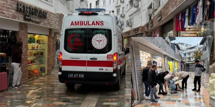 Çarşı’da turistler kaygan zeminde yaralandı