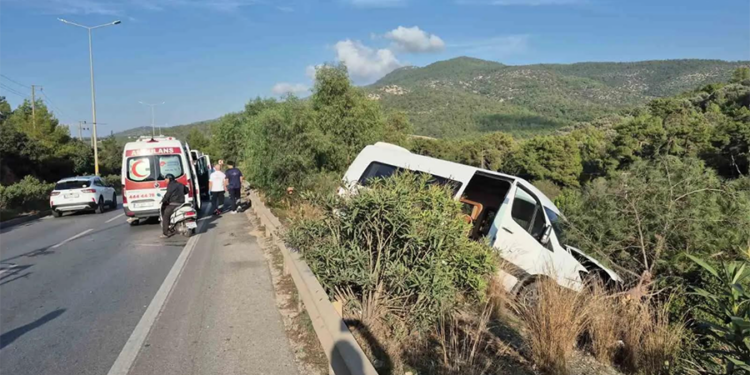 Bodrum’da dehşet anları! Makas attı, minibüsü uçuruma sürükledi