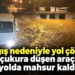 Muğla’da yağış nedeniyle yol çöktü, çukura düşen araç yolda mahsur kaldı