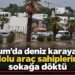 Bodrum’da deniz karaya çıktı, dolu araç sahiplerini sokağa döktü