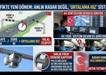 Türkiye'deki yeni ortalama hız tespiti sistemi bilgilendirici infografik.