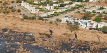 Bodrum’da makilik alanda yangın paniği