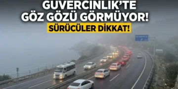 BODRUM-MİLAS YOLUNDA SİS KÂBUSU: GÜVERCİNLİK’TE GÖRÜŞ MESAFESİ DÜŞTÜ, TRAFİK DURMA NOKTASINA GELDİ!